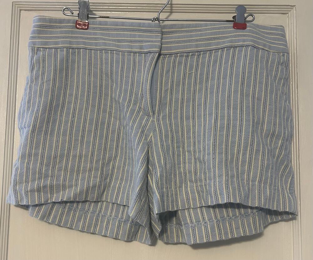 LOFT riviera short women’s 6 cotton high rise blue striped airy lightweight